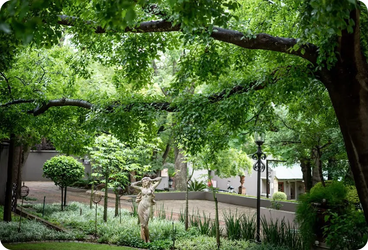 The garden setting at Memoire Boutique Garden Venue